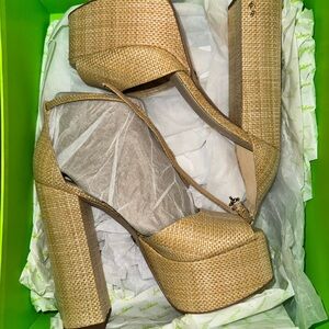 Sam Edelman Kori Raffia Platform Sandals